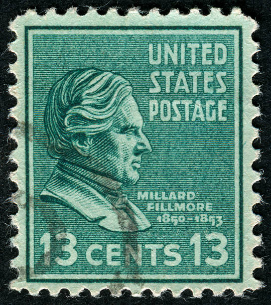 millard fillmore stamp - president postage stamp profile usa foto e immagini stock