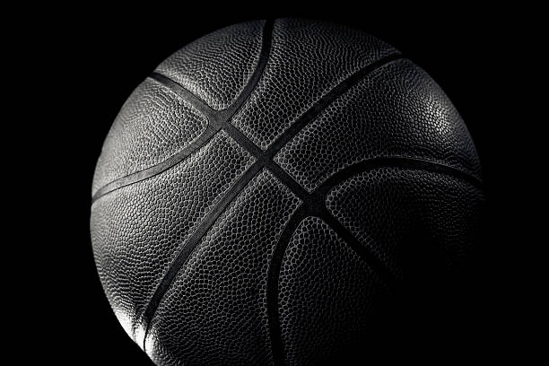 Leather Basketball Stock Photo - Download Image Now - Basketball - Ball,  Basketball - Sport, Black And White - iStock