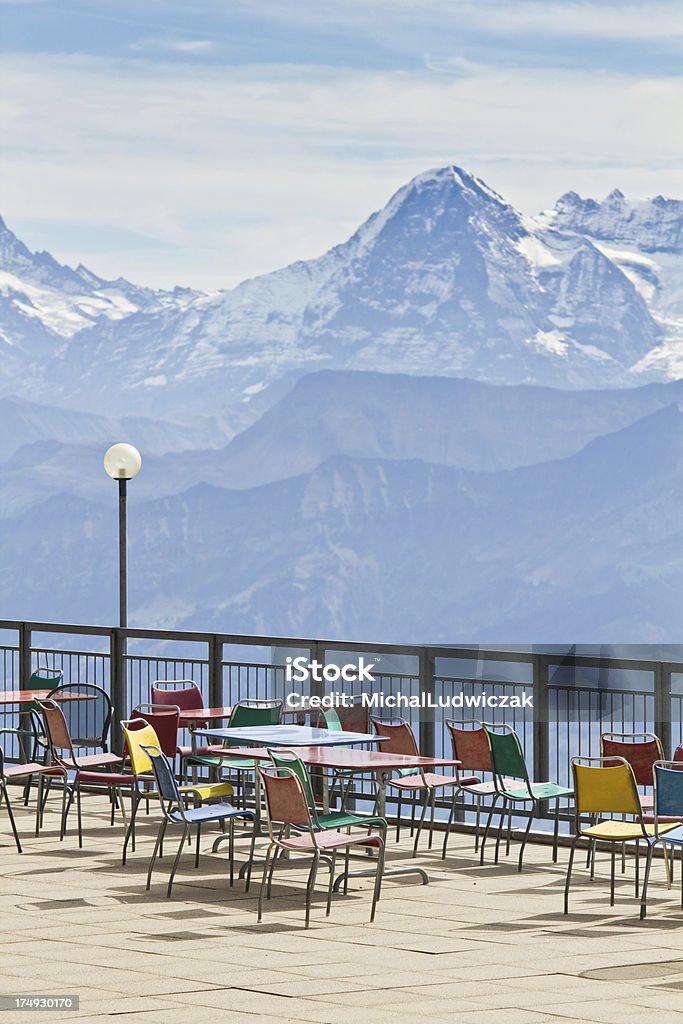 Alpine terrace "Alpine terrace, Stockhorn Mountain, Switzerland" Balcony Stock Photo