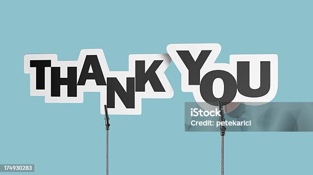 Thank You Speech Bubble In Wire Clam Stock Photo - Download Image Now