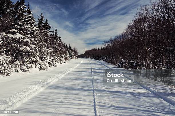 Appena Sentieri - Fotografie stock e altre immagini di Motoslitta - Motoslitta, Strada in terra battuta, Ambientazione esterna