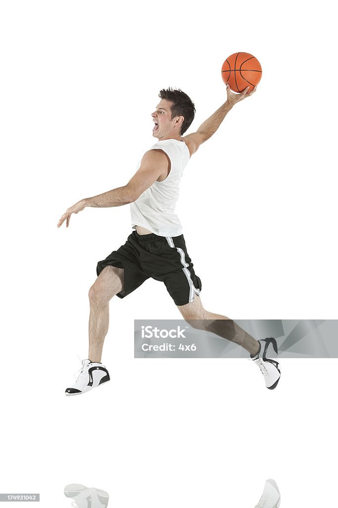 Basketball Spieler spielen mit einem ball - Lizenzfrei Basketball-Spielball Stock-Foto