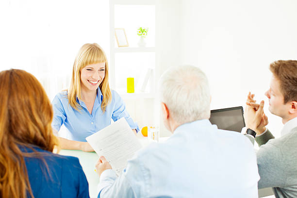 istock Young Cheerful Woman Having Job Interview. 174931239