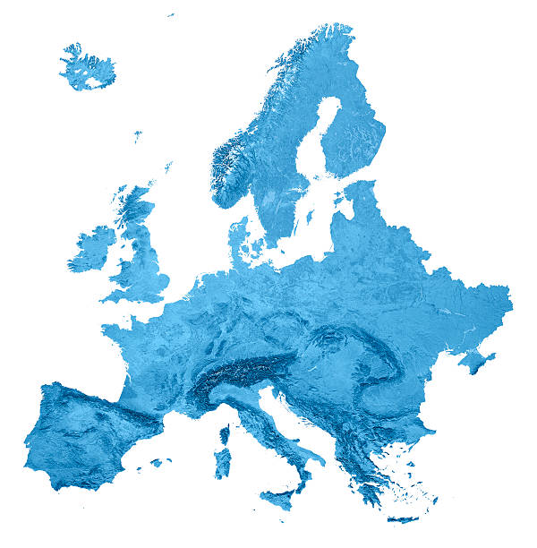 europy mapy (map) topograficznej puste - vertical color image nobody collage zdjęcia i obrazy z banku zdjęć