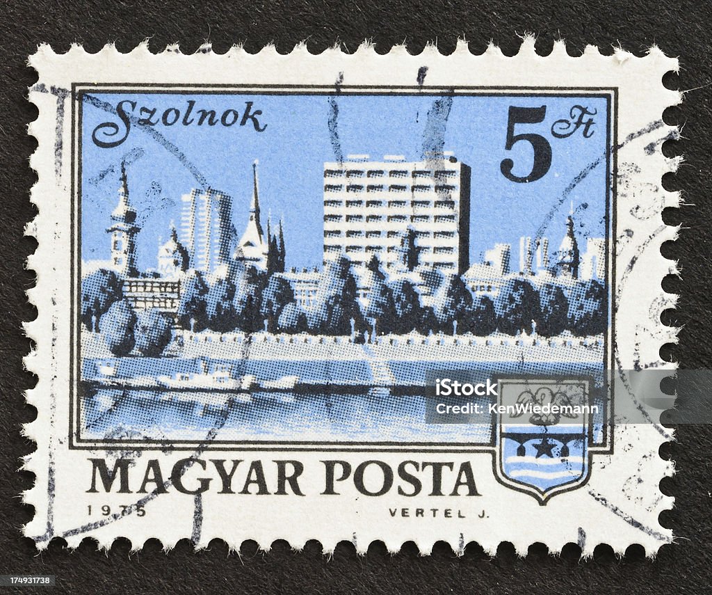 Szolnok 、ハンガリー Stamp - カラー画像のロイヤリティフリーストックフォト