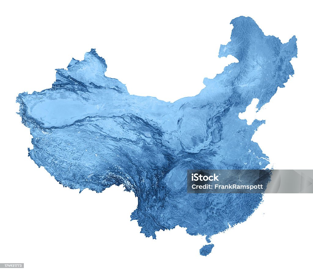 중국 Topographic 맵 격리됨에 - 로열티 프리 중국 스톡 사진