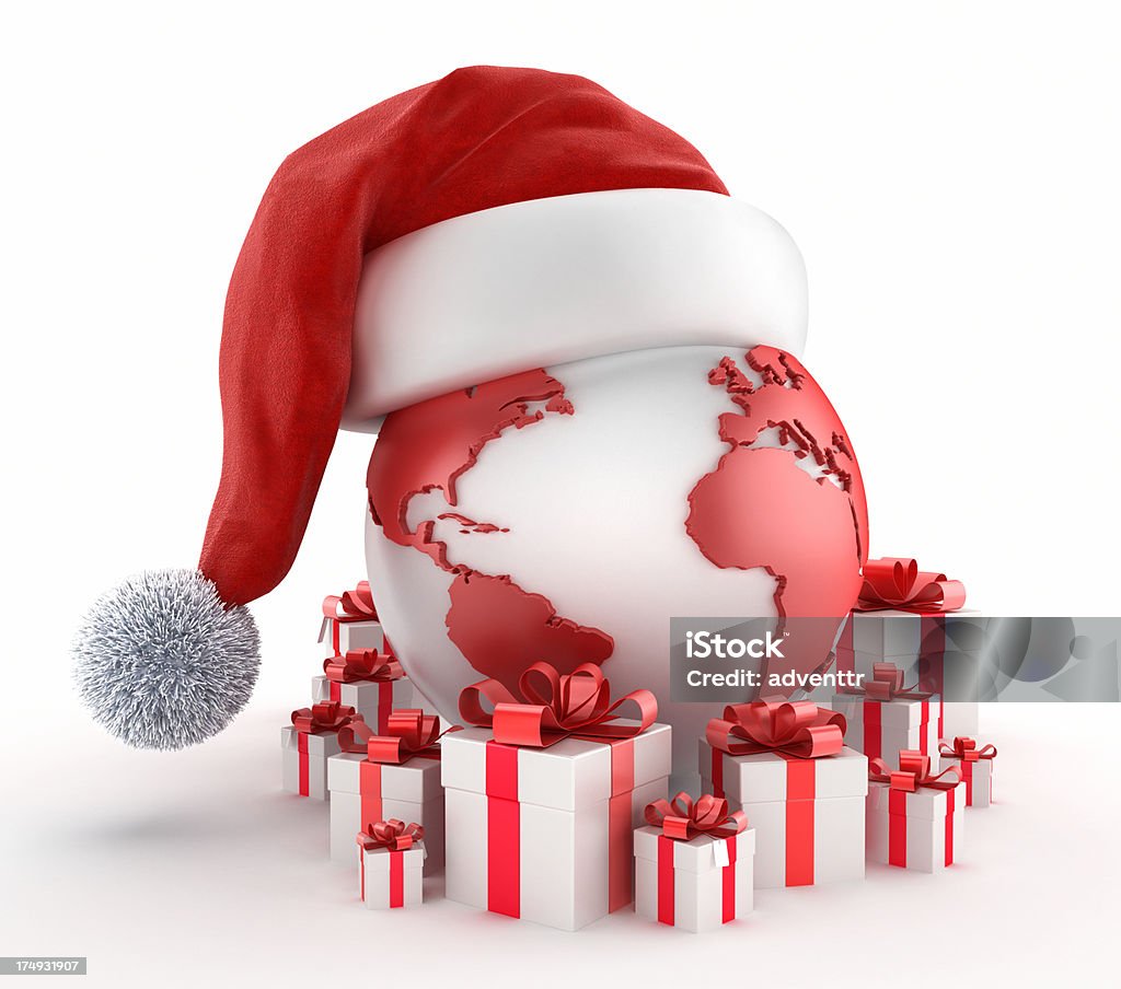 산타 모자, 선물함 - 로열티 프리 0명 스톡 사진