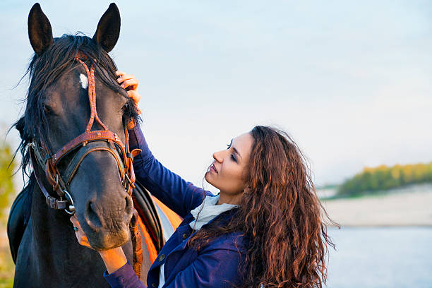 istock Beautiful woman and  horse 174932255
