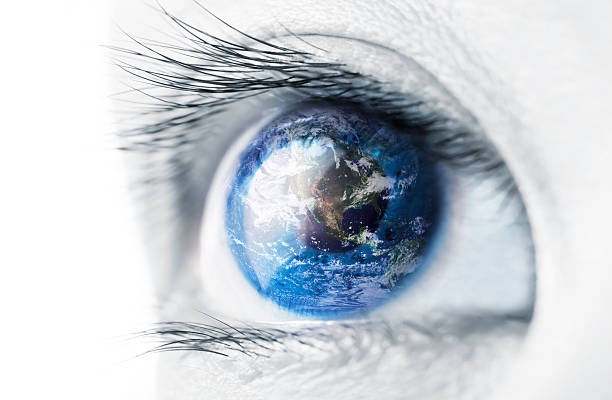 World Views Eye on the world eye reflection stock pictures, royalty-free photos & images