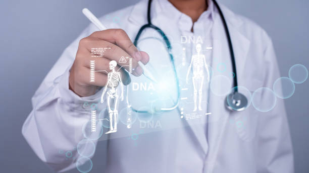 istock Doctor is using stylus pen touching screen for medical diagnostic analysis on modern virtual screen network connection. Medical technology concept. 1749331876
