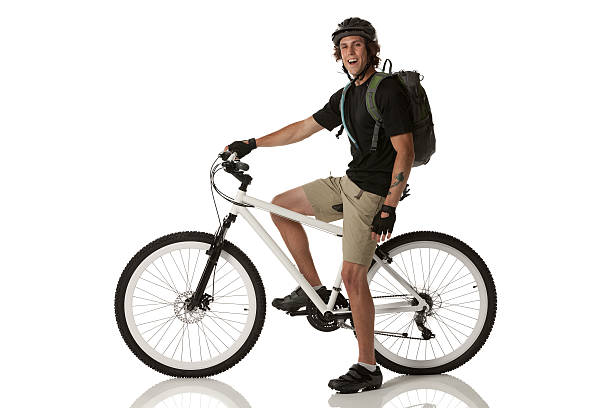 istock Happy male mountain biker 174933509