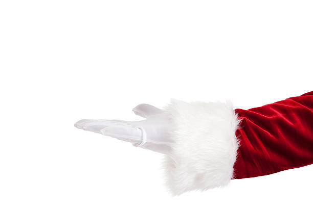 istock Christmas Santas Hand Held Out For Product Promotion 174933625