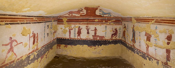 Etruscan tomb stock photo