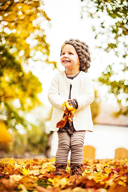 istock Cute girl in autumn 174934213