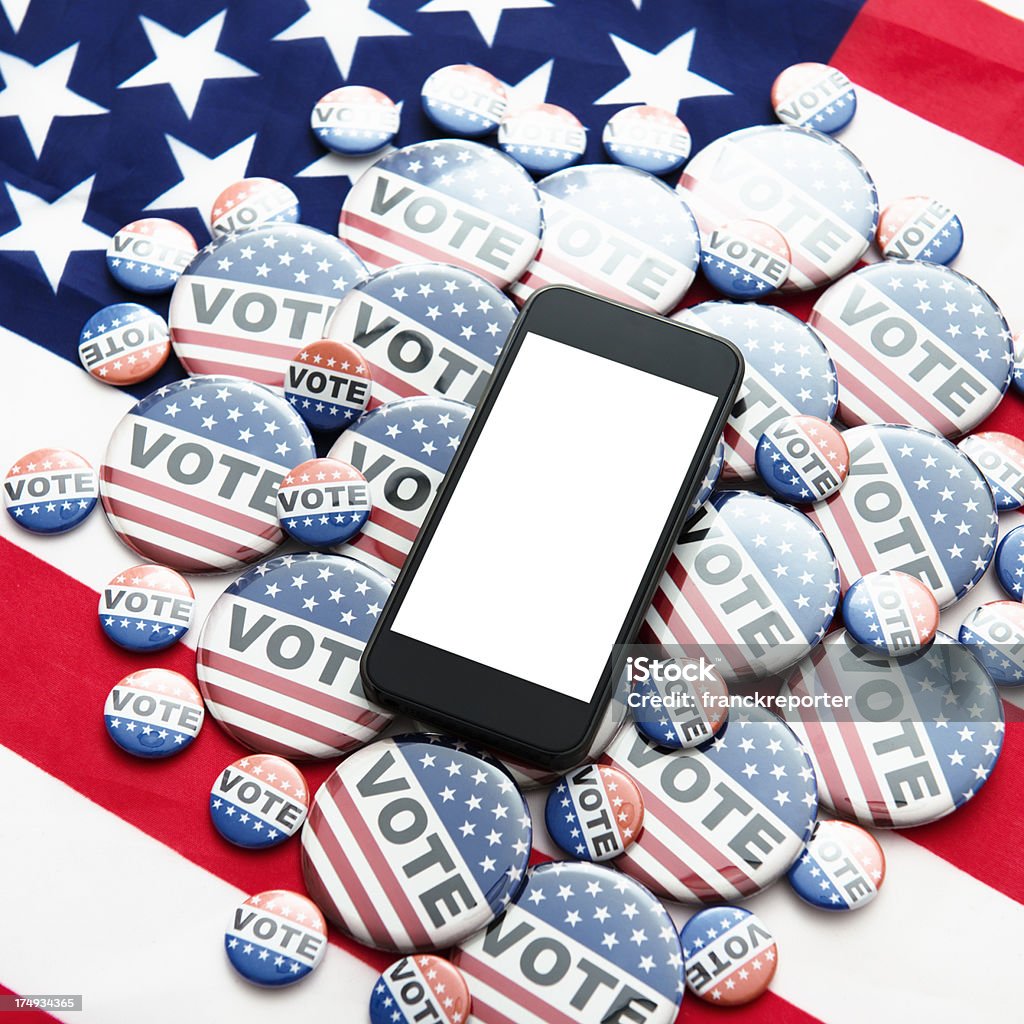 Elezioni americane 2012 con vuoto smartphone - Foto stock royalty-free di A forma di stella