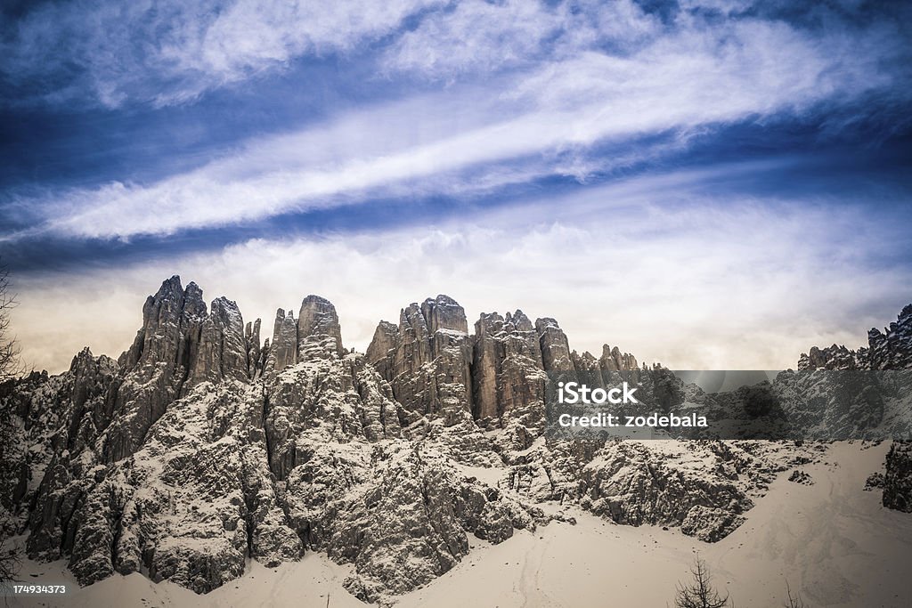 겨울맞이 풍경 있는 Dolomites - 로열티 프리 0명 스톡 사진