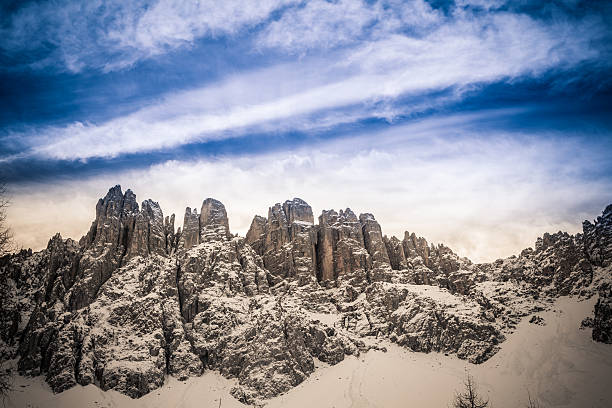 Winter in the dolomites. The dolomites are protected by the UNESCO