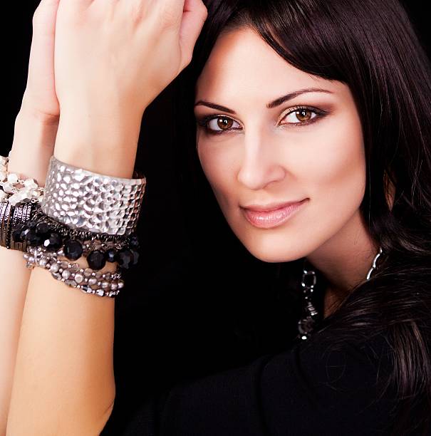 istock Fashion model wearing bracelets 174934670