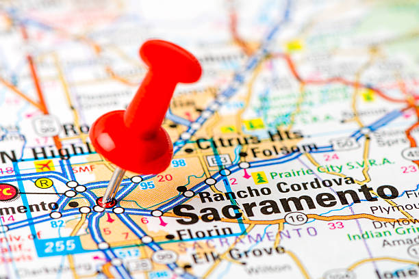 istock US capital cities on map series: Sacramento, California, CA 174934749