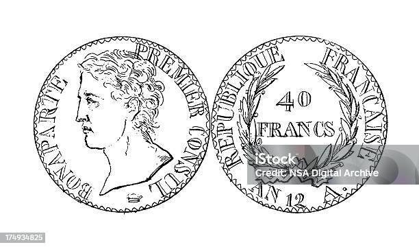 Old Forty French Franc Napoleon Münz Historische Illustrationen Stock Vektor Art und mehr Bilder von Geldmünze
