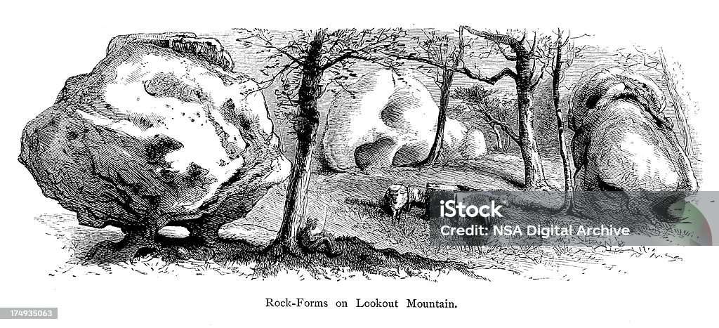 Скала формы на Смотровая горы, США - Стоковые иллюстрации Гора роялти-фри