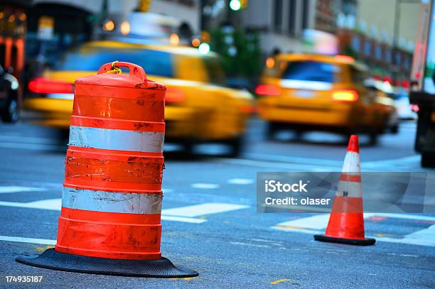 Roadwork In New York City Stock Photo - Download Image Now - Traffic Cone, Adversity, Asphalt