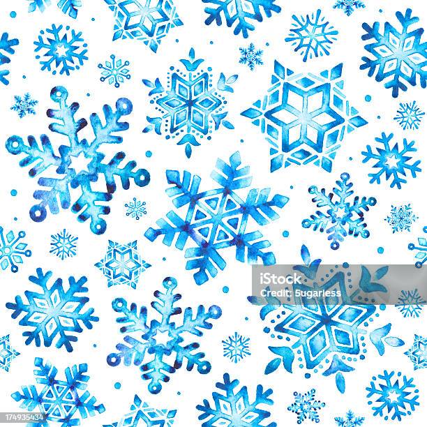 Ilustración de Snowflakes Acuarela Patrón Sin Costuras y más Vectores Libres de Derechos de Acuarela - Acuarela, Pintura de acuarela, Patrones visuales