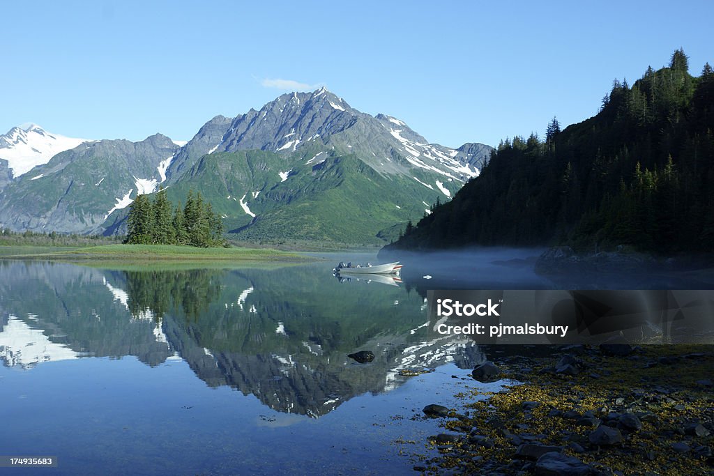 Early Morning Scenic "Taken in Kenai Peninsula, Alaska, USA" Lake Stock Photo