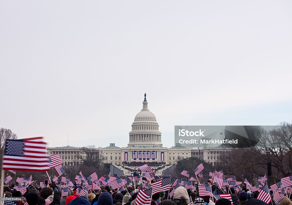 2013 Präsidenten Eröffnung von Barack Obama - Lizenzfrei Amerikanische Flagge Stock-Foto