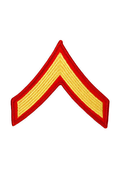 морской частных rank накладной - chevron military protection achievement стоковые фото и изображения