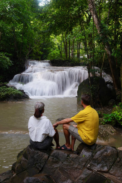 istock Erawan Waterfall Thailand, beautiful deep forest waterfall in Thailand 1749362938