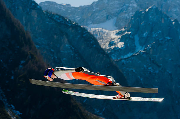 istock Ski jumper against the mountains 174936724