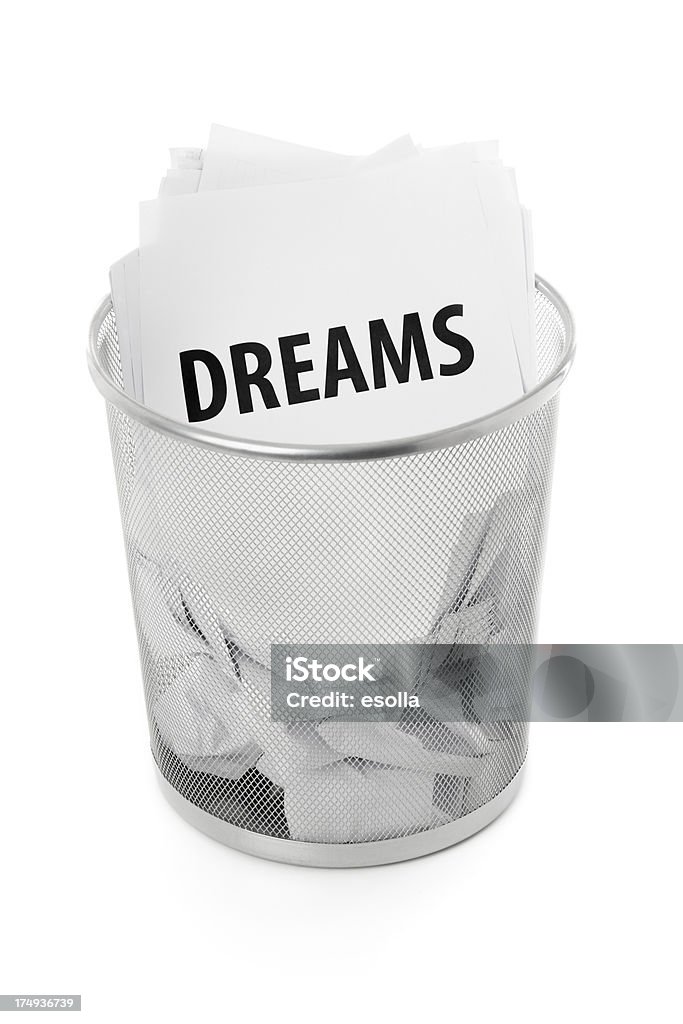 Abrir mão de seus sonhos - Foto de stock de Cesta de lixo royalty-free