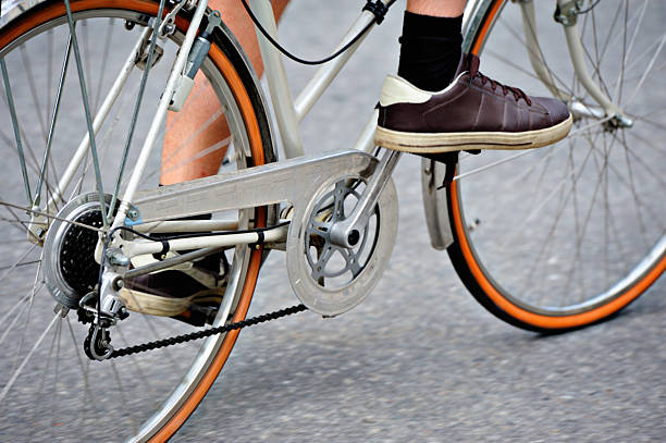 istock Close up of bicycle in motion 174936806