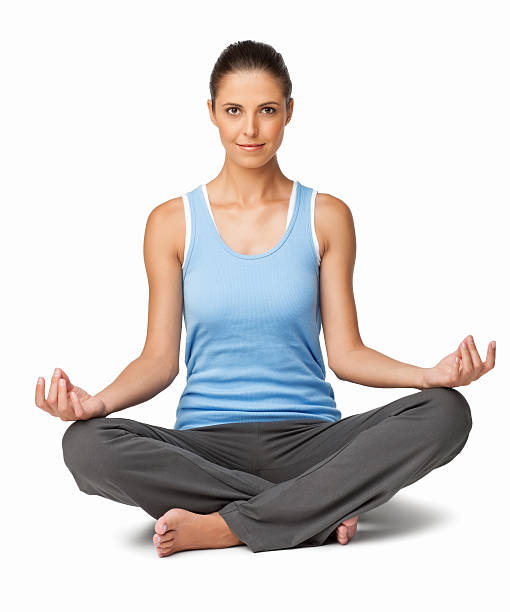istock Woman Meditating In Lotus Position - Isolated 174937542
