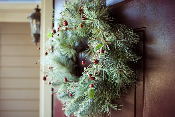 istock Winter wreath in entrance 174938161