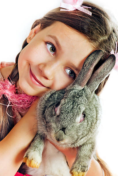 istock Little girl and bunny 174938401