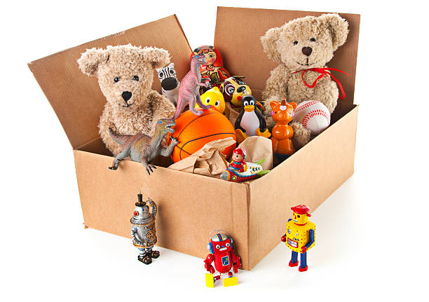 istock Teddy Bear and Box Full of Toys 174938874