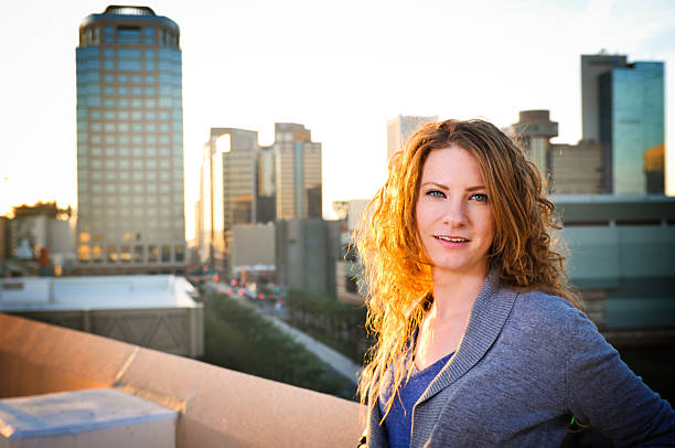 istock Urban woman at sunset 174938908