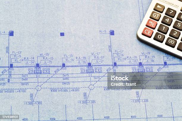 Architecture Blueprint Detail Stock Photo - Download Image Now - Architect, Architecture, Blueprint