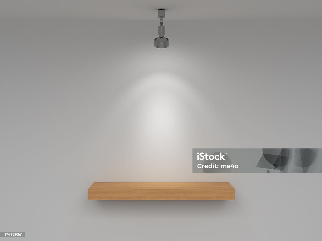 Estantes de madera vacía - Foto de stock de Pared libre de derechos