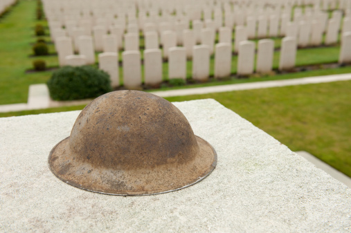 Tyne Cot Cemetery & British Helmet