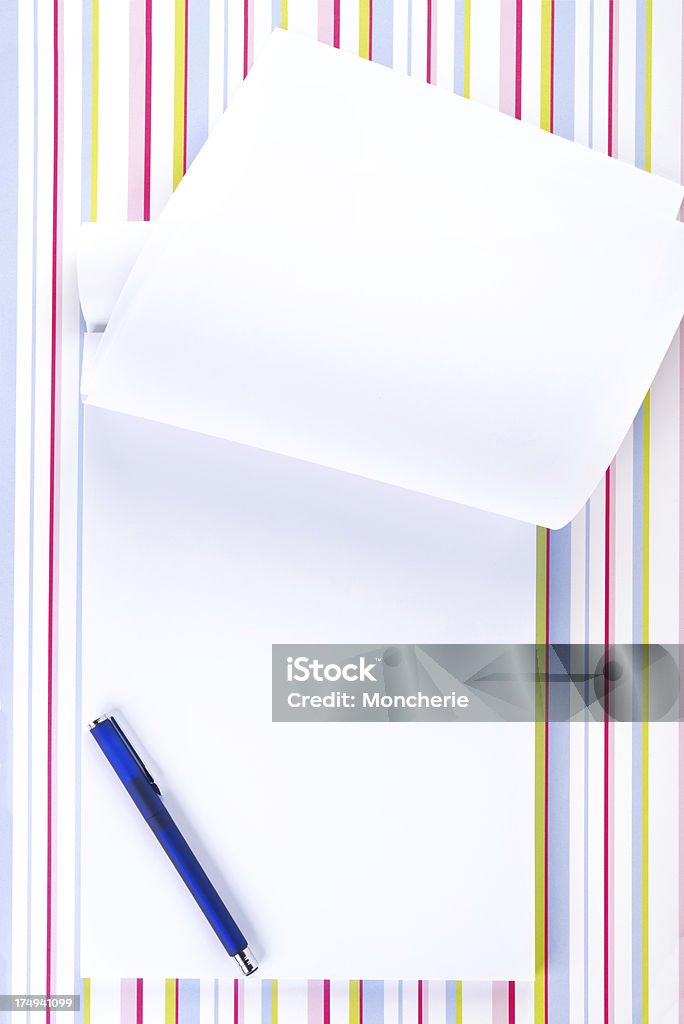 Empty note pad with pen Blank Stock Photo