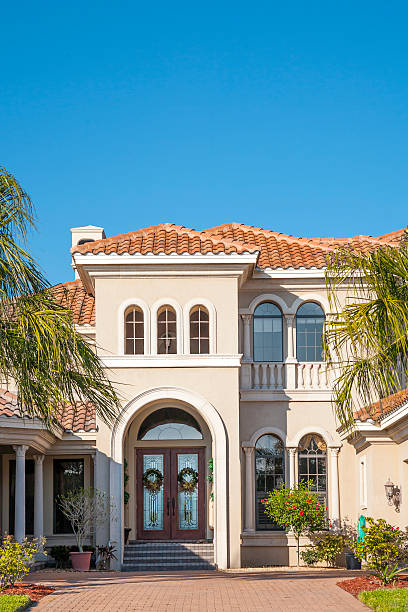 A new home in Florida with blue sky.
