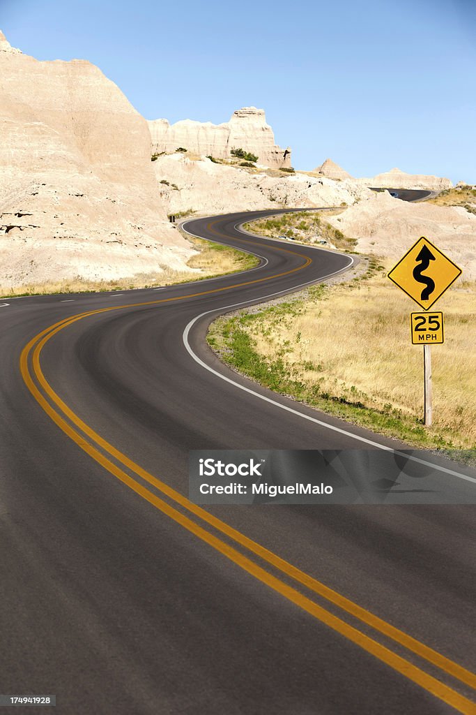 Badlands Road, Dakota do Sul - Foto de stock de Areia royalty-free