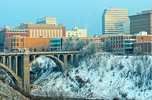 istock Downtown Spokane in winter at sundown 174942095