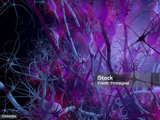 Foto de Neurônio Ativo Células Sinapse Rede e mais fotos de stock de Sinapse - Sinapse, Anatomia, Axônio
