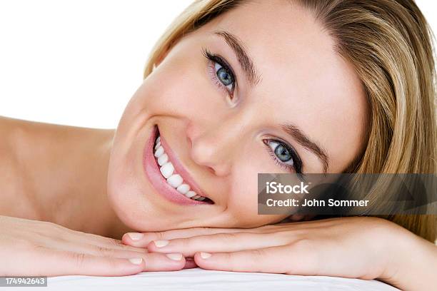 Closeup Of A Beautiful Woman Stock Photo - Download Image Now - Human Face, Smiling, Women