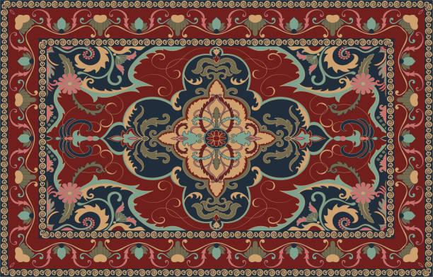 illustrations, cliparts, dessins animés et icônes de tapis persan design original. motif de tapis de décoration de la maison. tapis - carpet rug persian rug persian culture