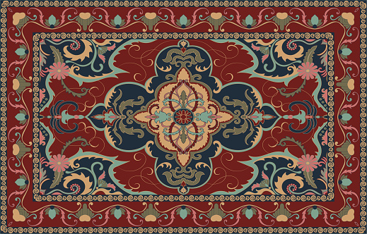 Persian carpet original design.Home decoration carpet pattern. rug